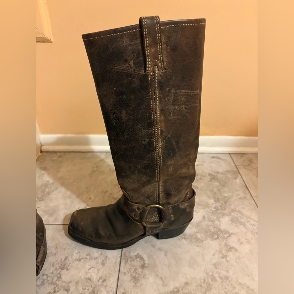 Frye Harness 15R Leather Boots in Chocolate - Picture 9 of 13